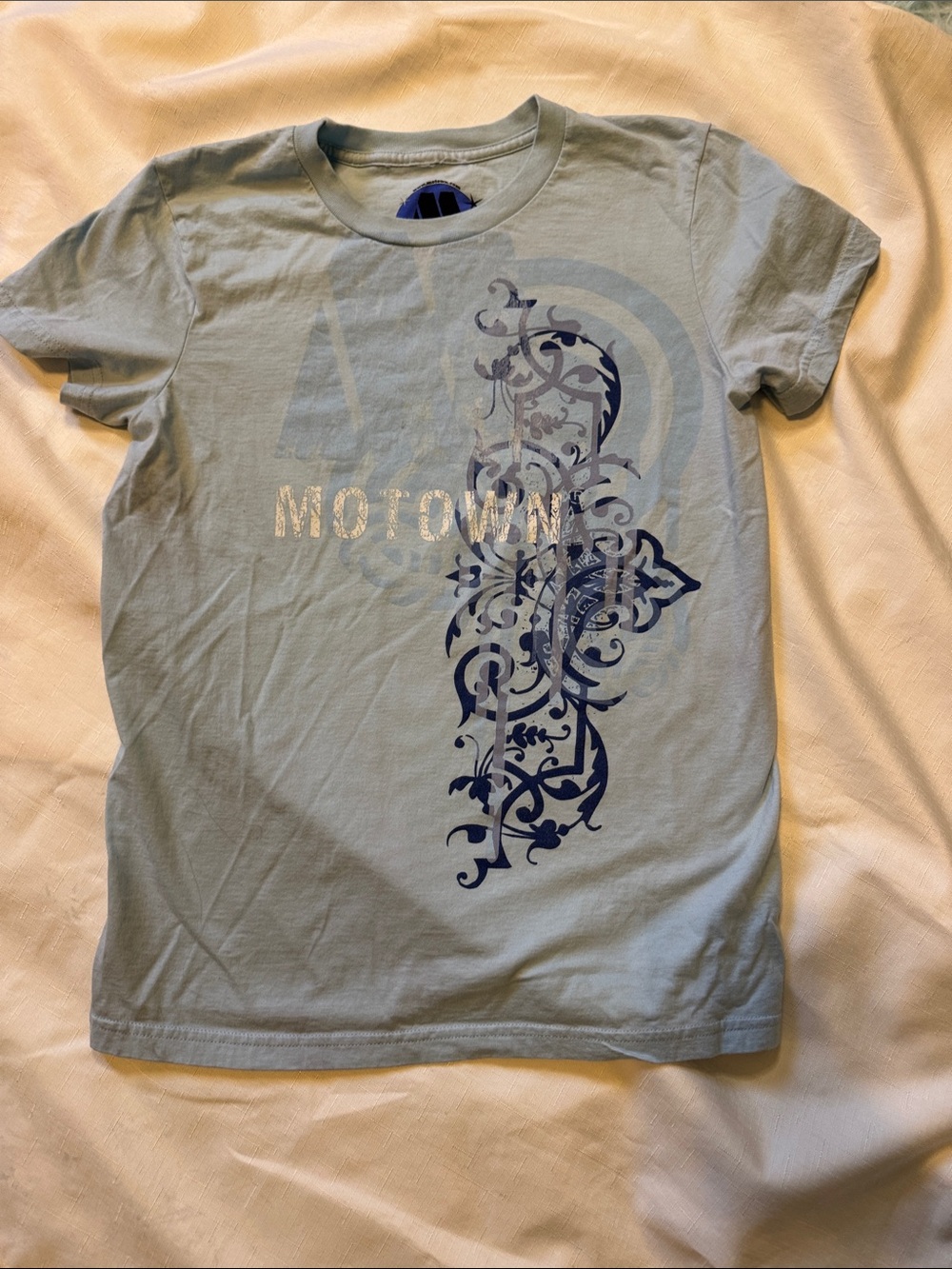 Motown Graphic Kids T-Shirt - Light Blue large.
